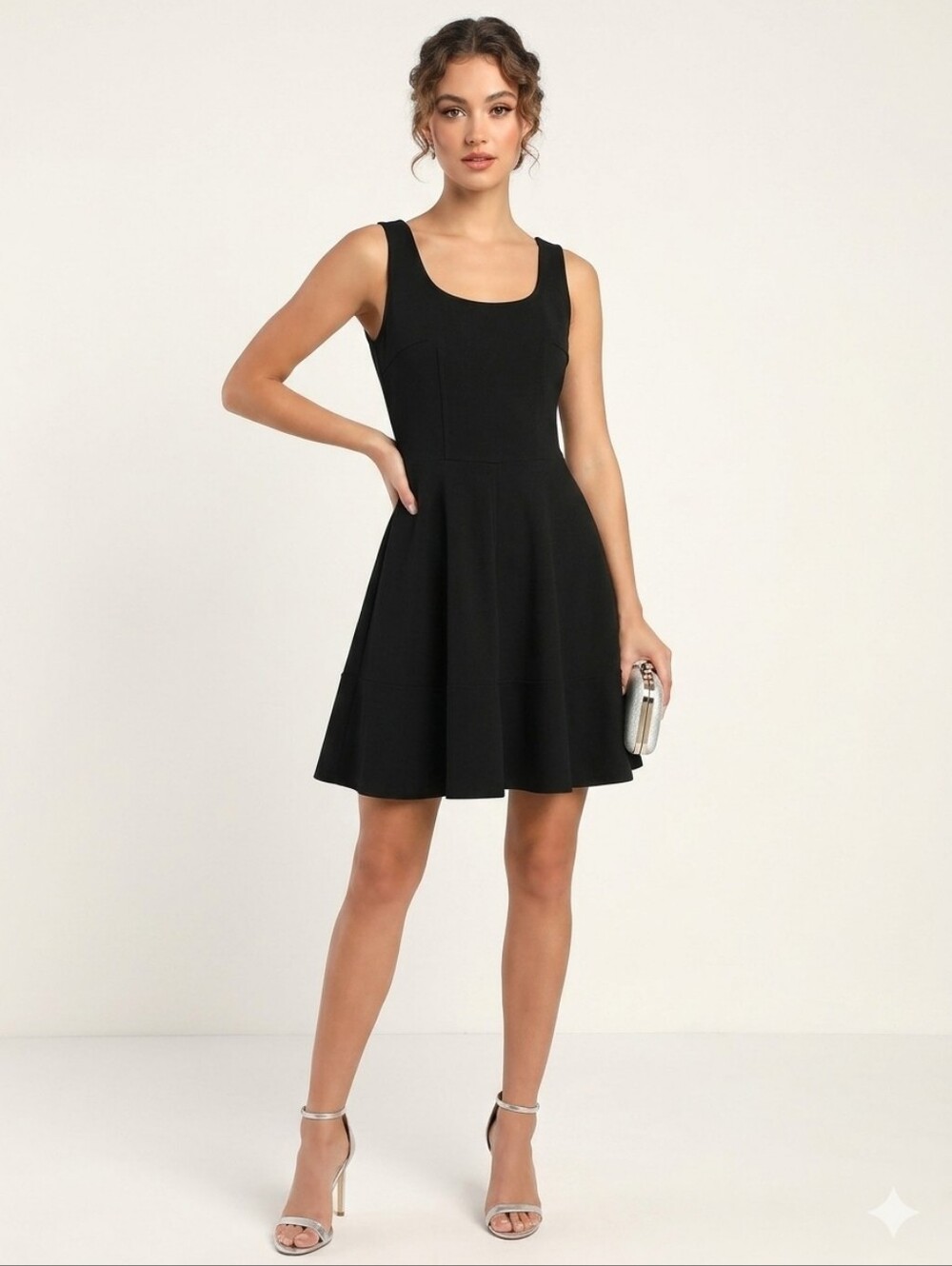 NWOT Lulu's Homecoming Black Sleeveless Fit-and-Flare Midi Dress Black Tie Hoco